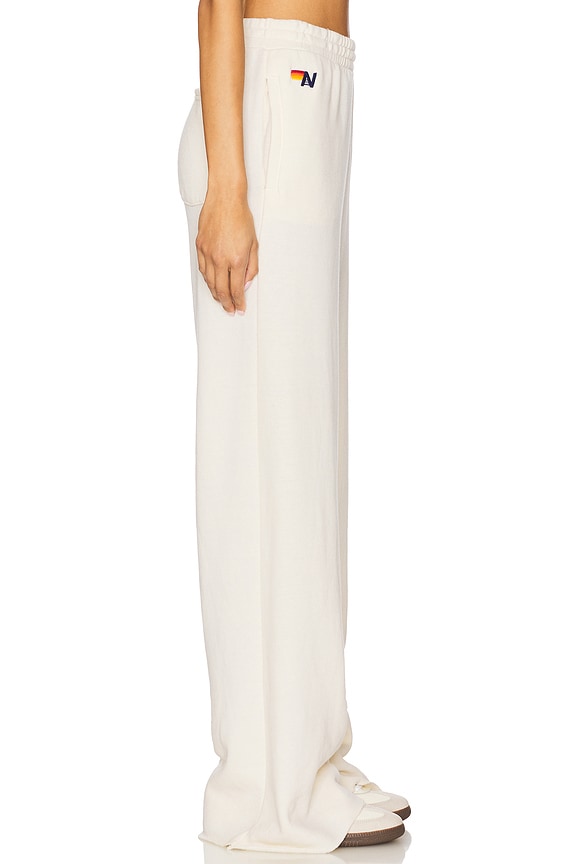 view 2 of 6 Rugby Stitch Wide Leg Pocket Sweatpant in Vintage White & Brown