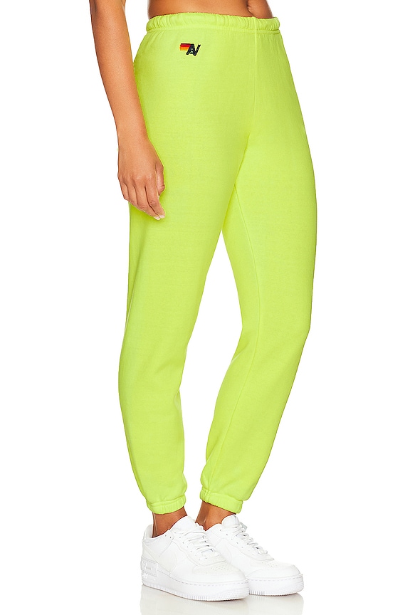 view 2 of 5 Check Leg Sweatpant in Neon Yellow