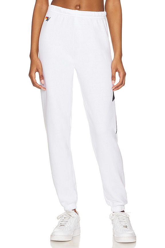 view 1 of 6 Bolt Stitch Sweatpant in White & Black