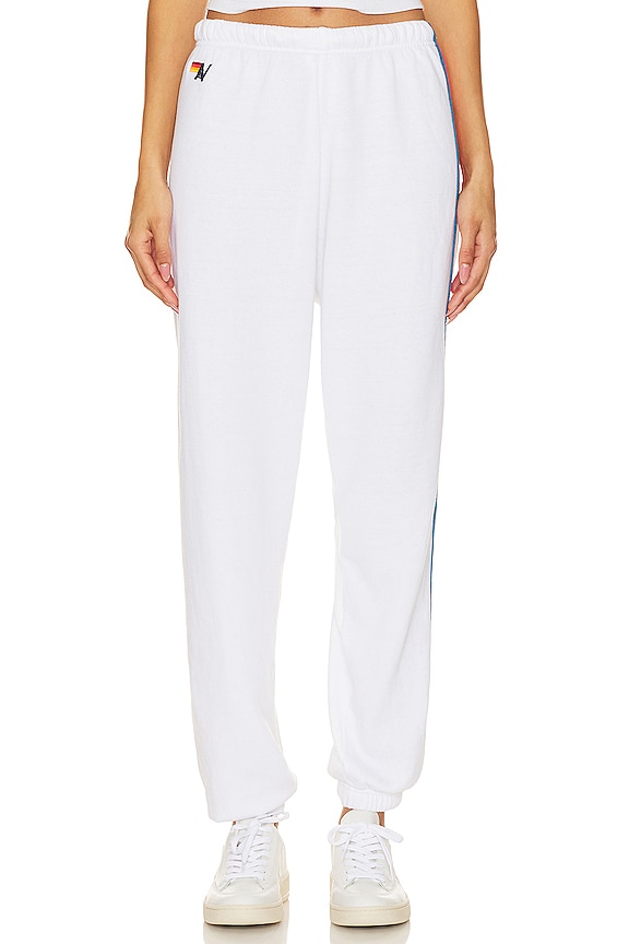 view 2 of 4 SHORT 5 STRIPE in White & Neon Rainbow