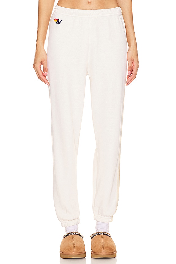 view 2 of 5 5 Stripe Sweatpant in Vintage White & Sand