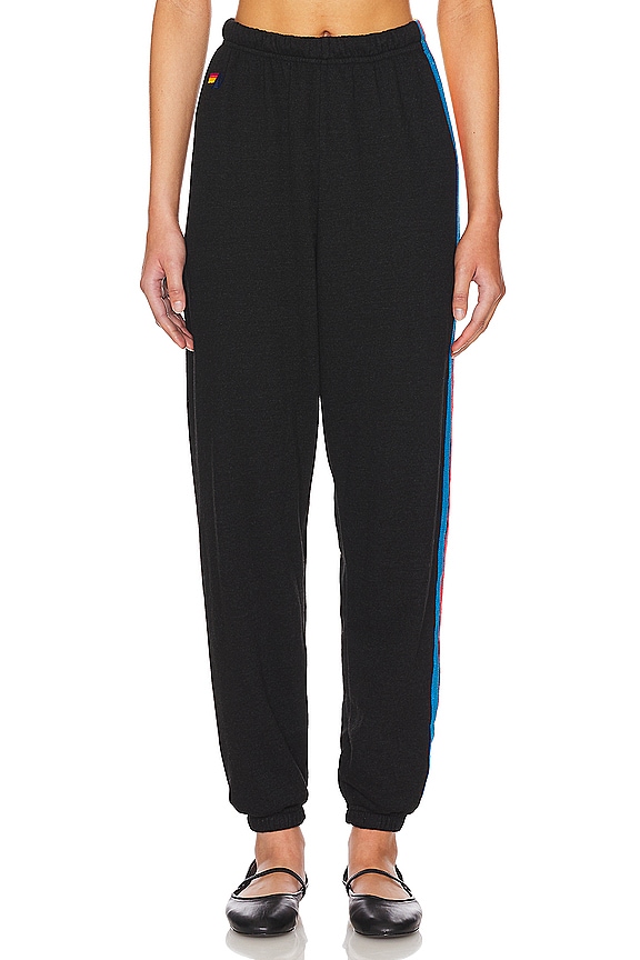 view 2 of 6 БРЮКИ 5 STRIPE in Black & Neon Rainbow