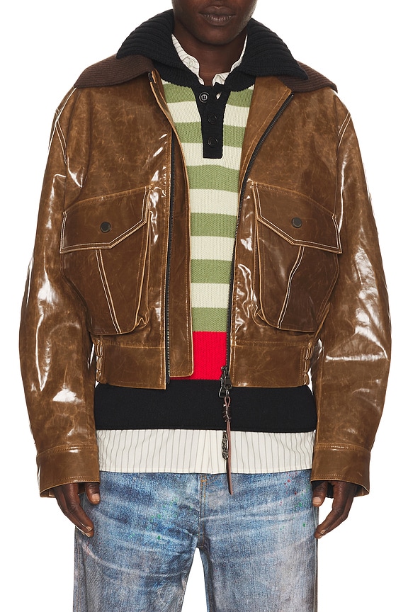 view 1 of 5 Mikoos 26 Bomber Jacket in Brown