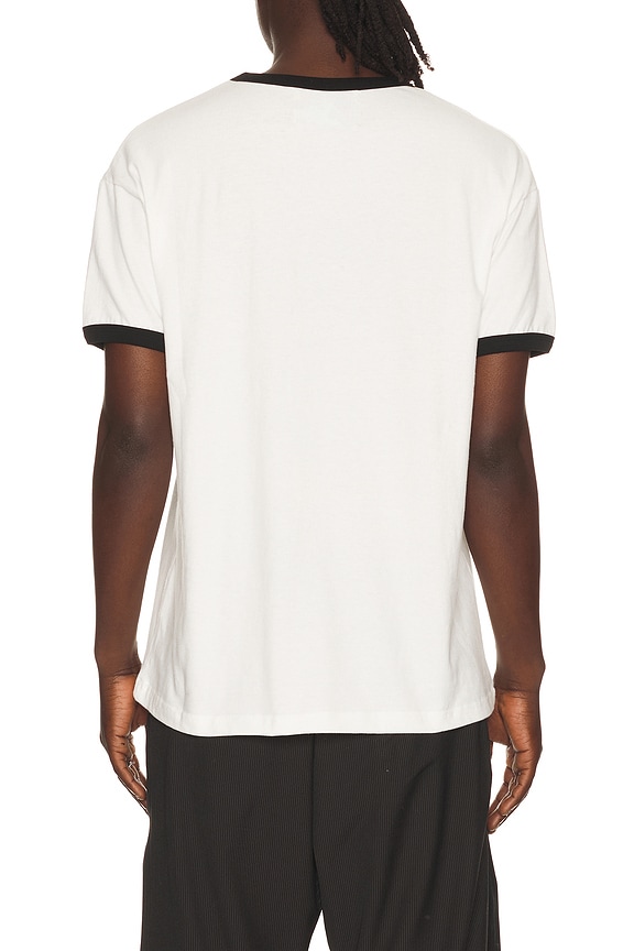 view 2 of 5 Essential Adsb Flocking Ringer T-shirt in White