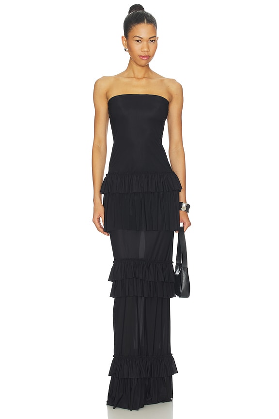 view 1 of 3 ROBE XENA FLAMINGO in Black Vinyl