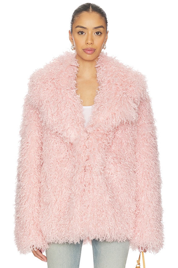 view 2 of 5 Poison Faux Fur Jacket in Soft Rose