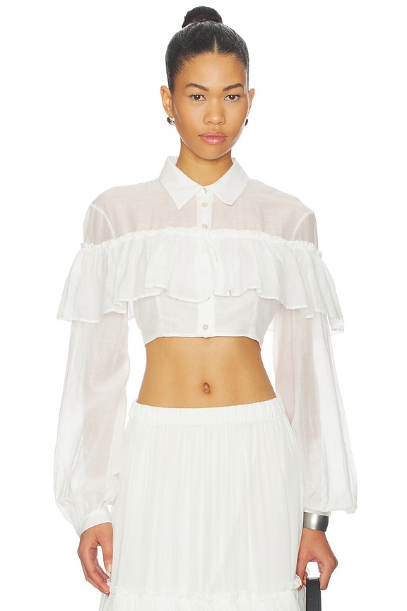 view 1 of 4 CAMISA CARMEN CROP in Fairy M?lk