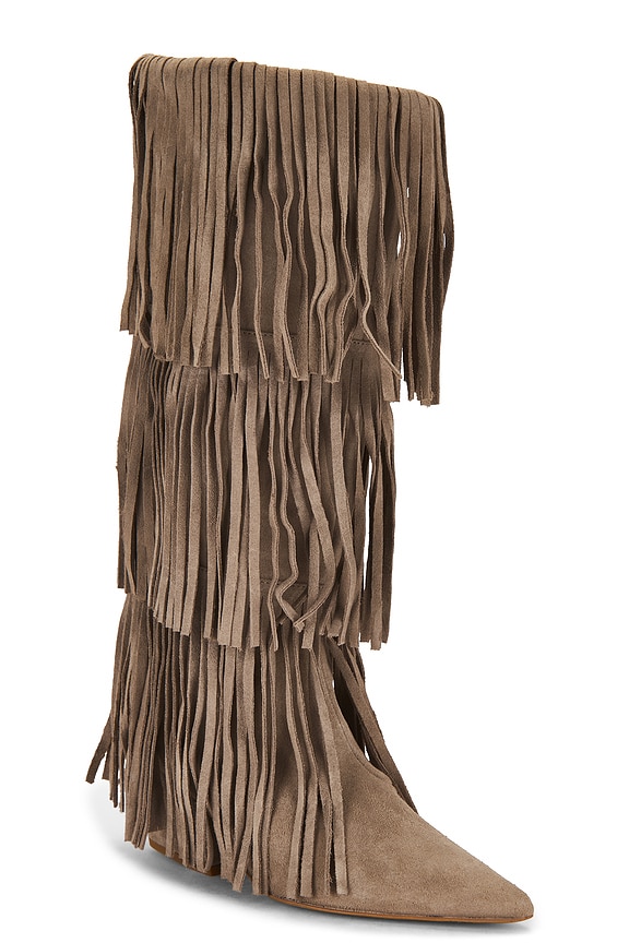 view 2 of 5 BOTTINES COWBOY FRINGES in Taupe