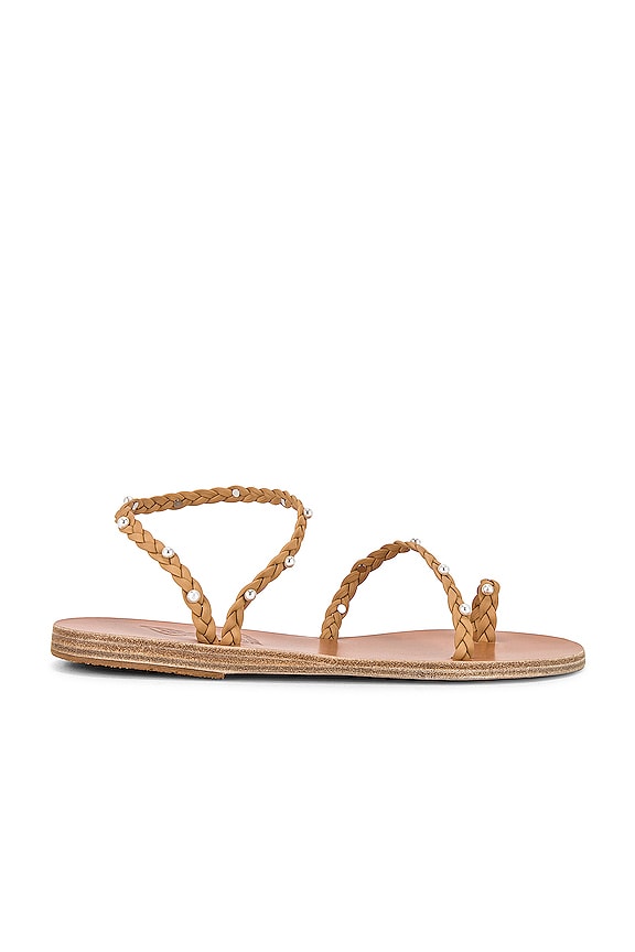 Ancient Greek Sandals Eleftheria Pearls Sandal in Natural | REVOLVE