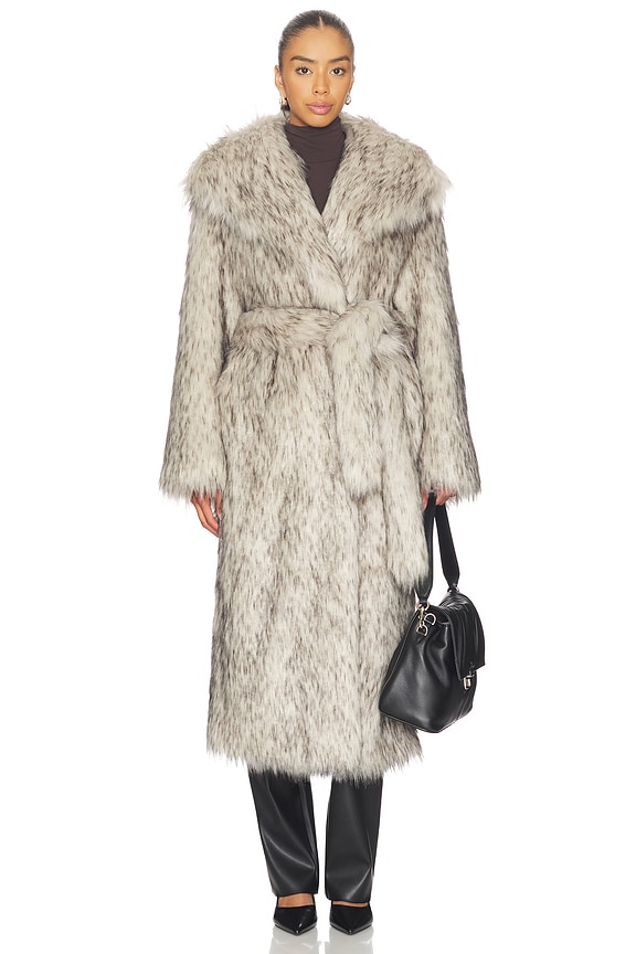 view 2 of 4 Winter Maxi Faux Fur Coat in Greige