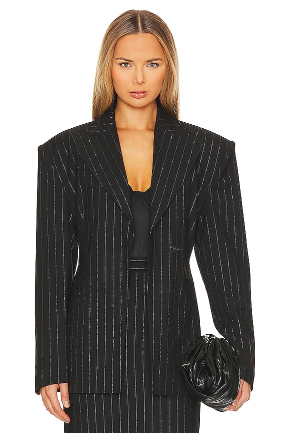 view 2 of 6 BLAZER TIPO RELOJ DE ARENA OTTAVIA in Black & Silver