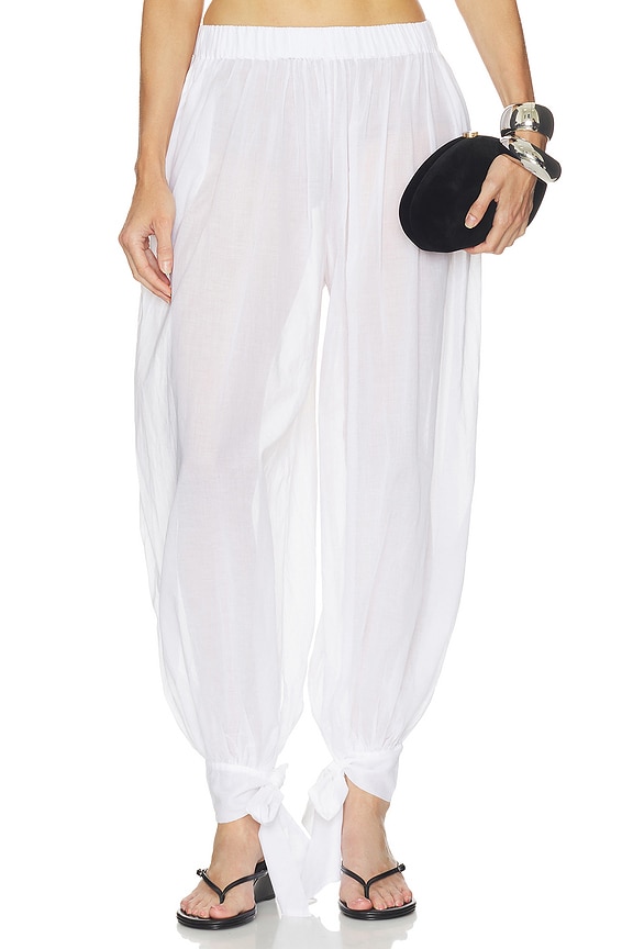 view 1 of 7 Noor Tied Up Maxi Pants in White