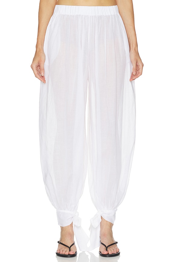 view 2 of 7 Noor Tied Up Maxi Pants in White