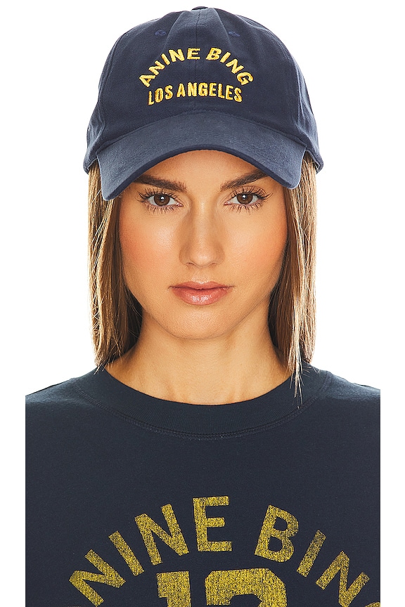 ANINE BING Jeremy Baseball Cap La in Navy | REVOLVE