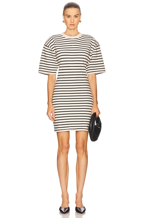 view 1 of 4 Mona Dress in Black Stripe French Terry