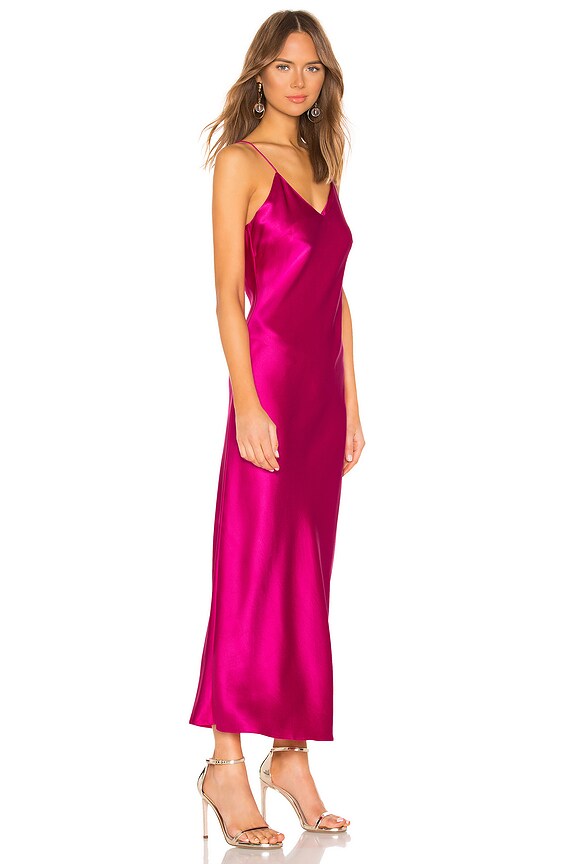 view 2 of 3 Rosemary Silk Slip Dress in Pink