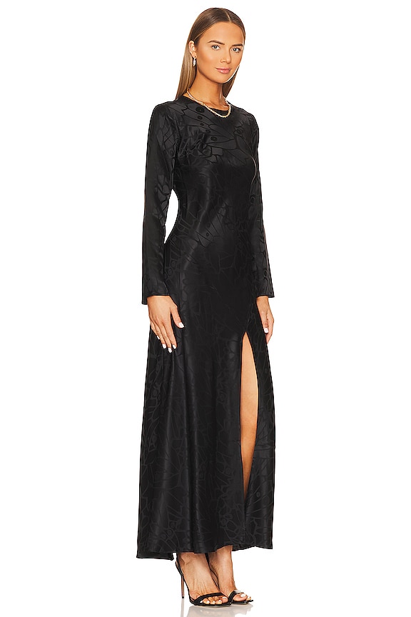 view 2 of 3 Freja Dress in Black Butterfly Jacquard