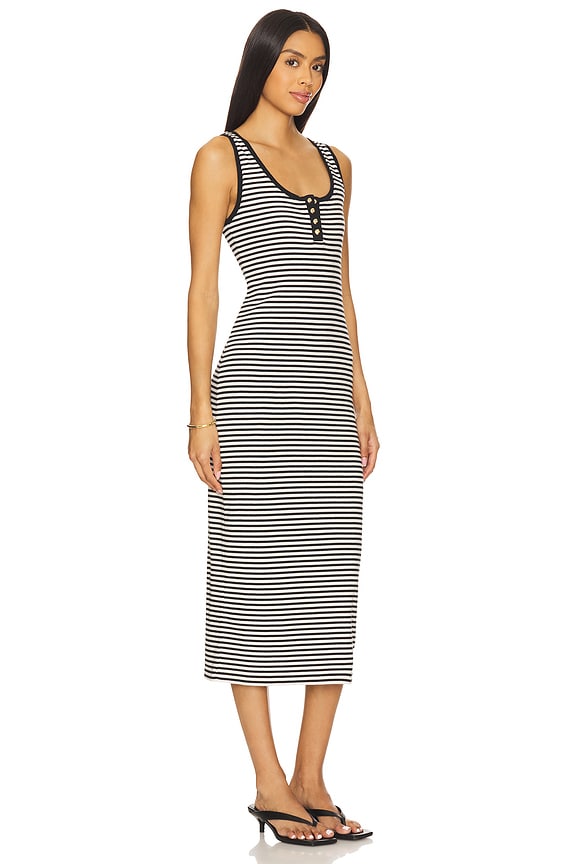 view 2 of 4 Alessia Tank Midi Dress in Cream & Black Stripe