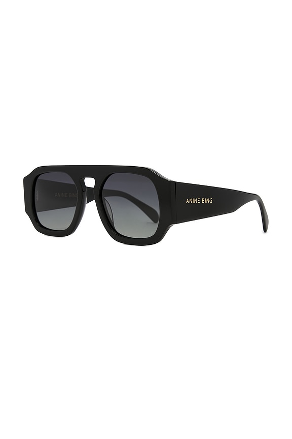 view 2 of 3 Preston Sunglasses in Black With Green