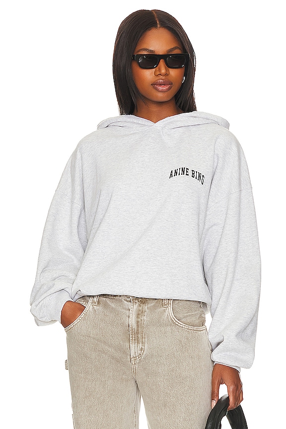 ANINE BING Alec Hoodie in Heather Grey | REVOLVE