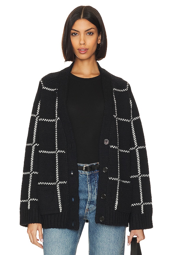 view 1 of 5 Kurt Cardigan in Black & White Plaid