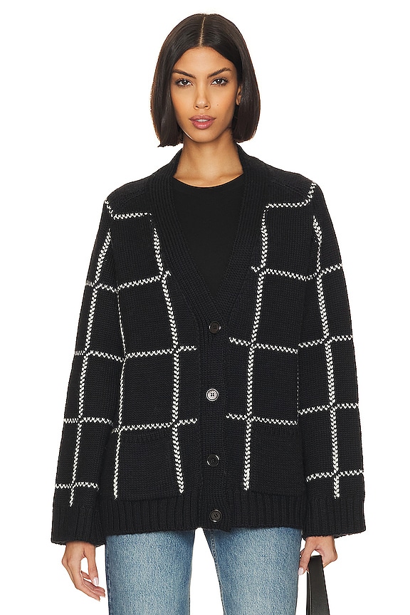 view 2 of 5 Kurt Cardigan in Black & White Plaid