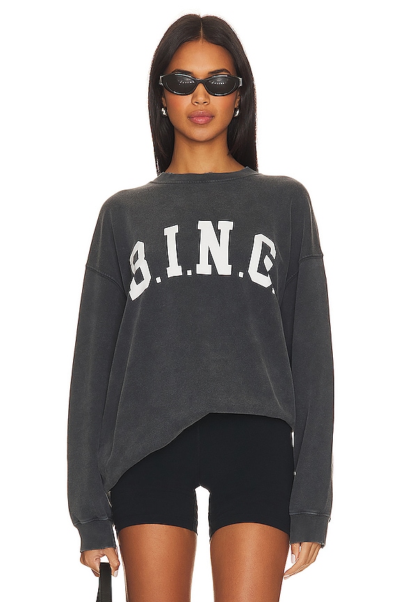 ANINE BING Tyler Bing Sweatshirt in Washed Black | REVOLVE