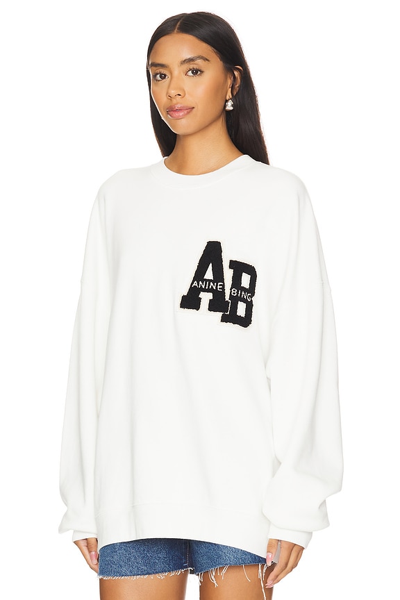 view 2 of 4 Miles Letterman Sweatshirt in Off White