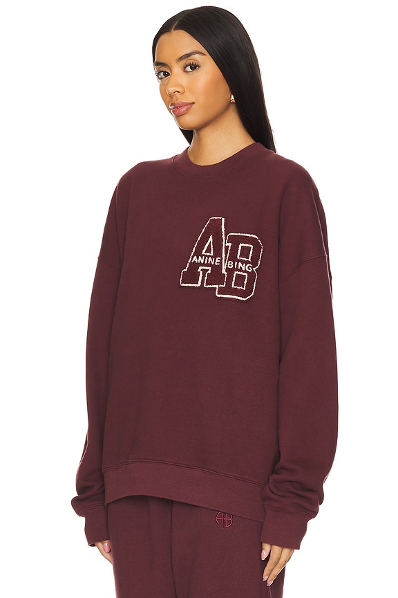 view 2 of 4 Miles Oversized Sweatshirt Letterman in Dark Burgundy