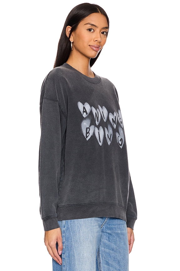view 2 of 4 Spencer Sweatshirt Hearts in Washed Black