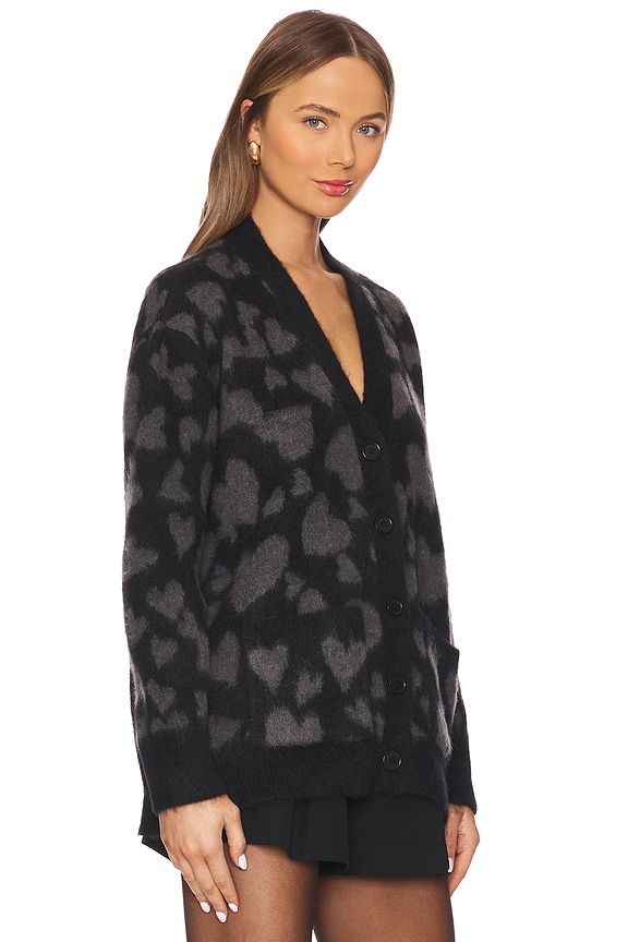 view 2 of 4 Banks Cardigan in Grey and Black Heart