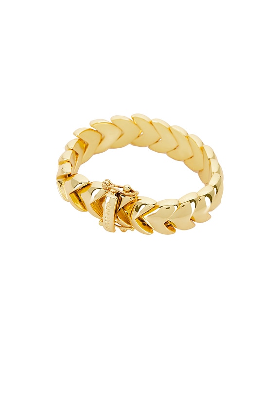view 2 of 3 Layered Heart Chain Bracelet in Gold