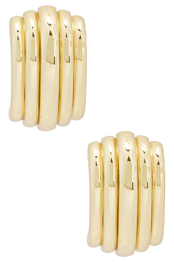 view 2 of 3 PENDIENTES CHUNKY RIBBED in Gold