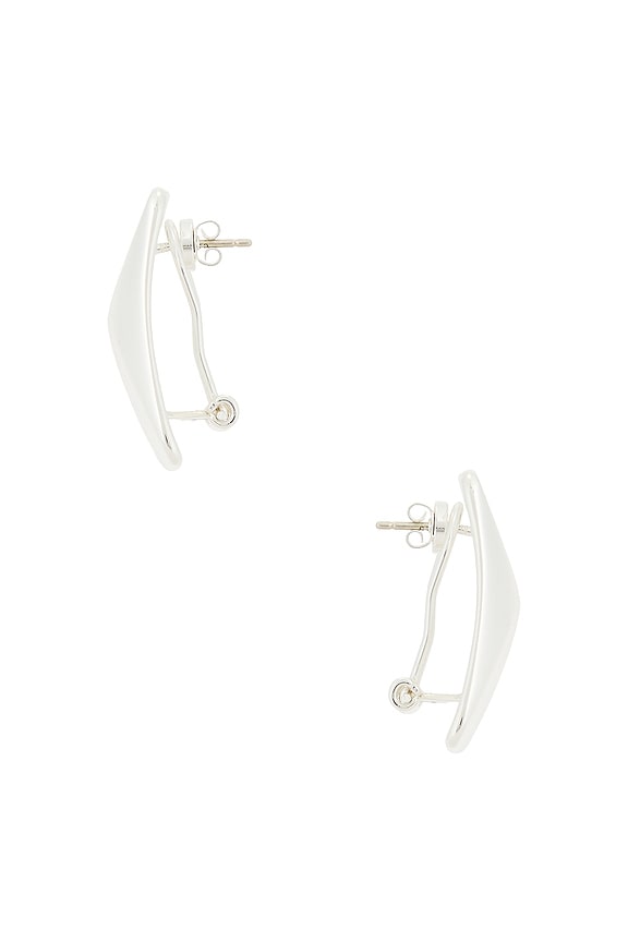 view 2 of 2 Curved Rectangle Stud in Silver