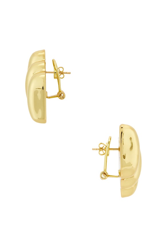 view 2 of 2 Diagonal Ribbed Earrings in Gold