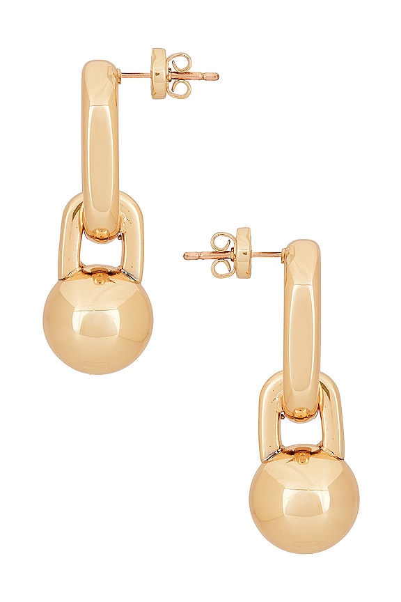 view 2 of 2 Link Ball Drop Earrings in Gold