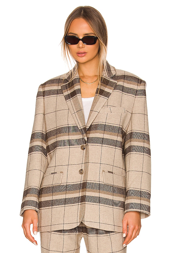 view 2 of 5 Quinn Blazer in Khaki Plaid