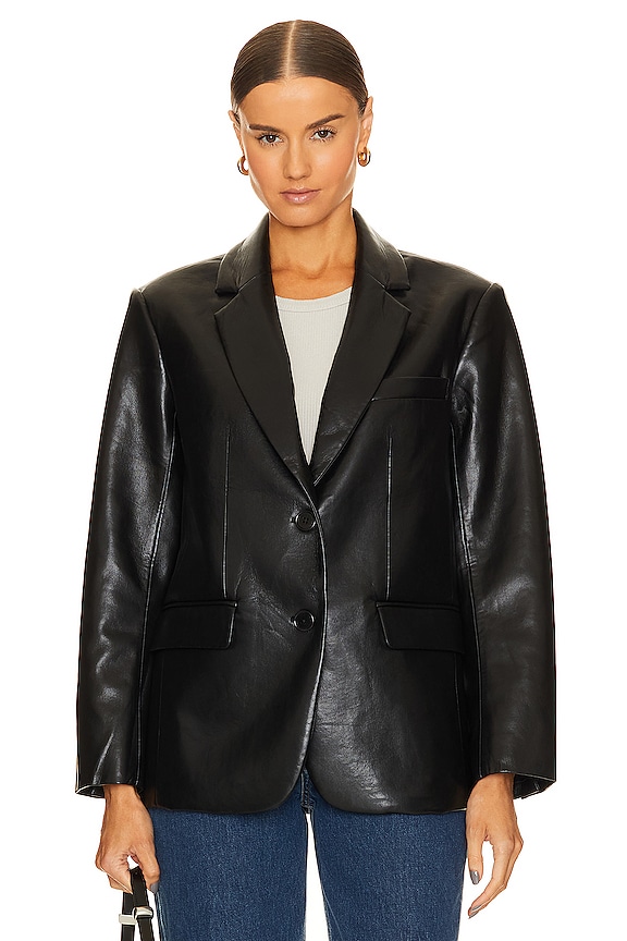 view 2 of 5 Classic Blazer in Black Recycled Leather