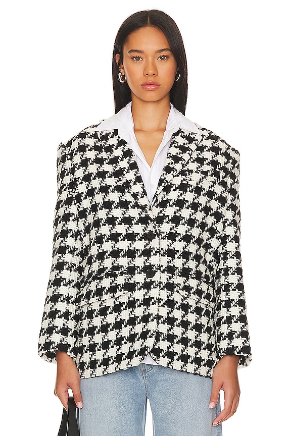 view 2 of 6 Quinn Blazer in Black & White Houndstooth in Black & White Houdstooth