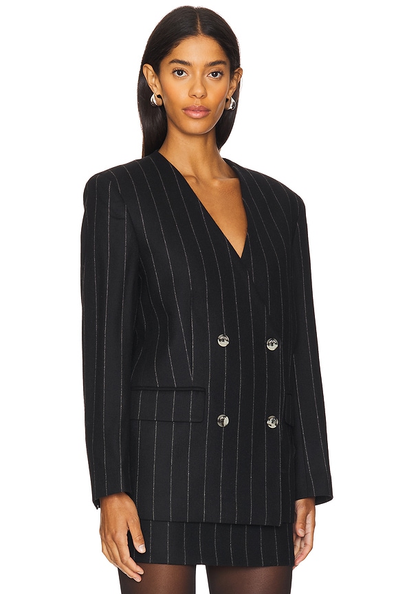 view 2 of 5 Maron Blazer in Dark Grey Pinstripe