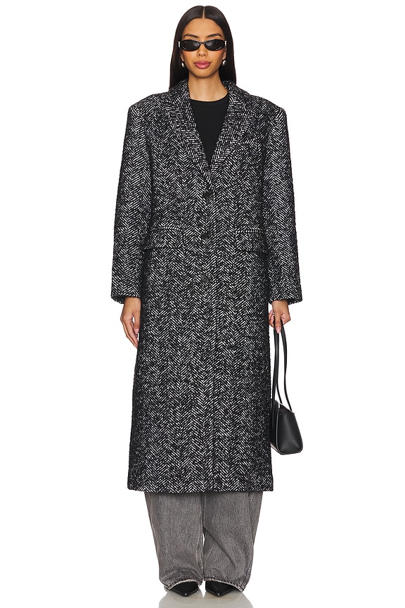 view 2 of 4 Quinn Coat in Black and White Tweed in Black & White