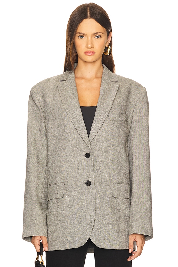 view 2 of 6 Chaqueta Quinn in Ivory & Black Herringbone