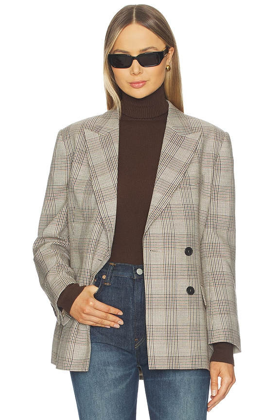 view 2 of 6 VESTE ARETHA in Brown Plaid