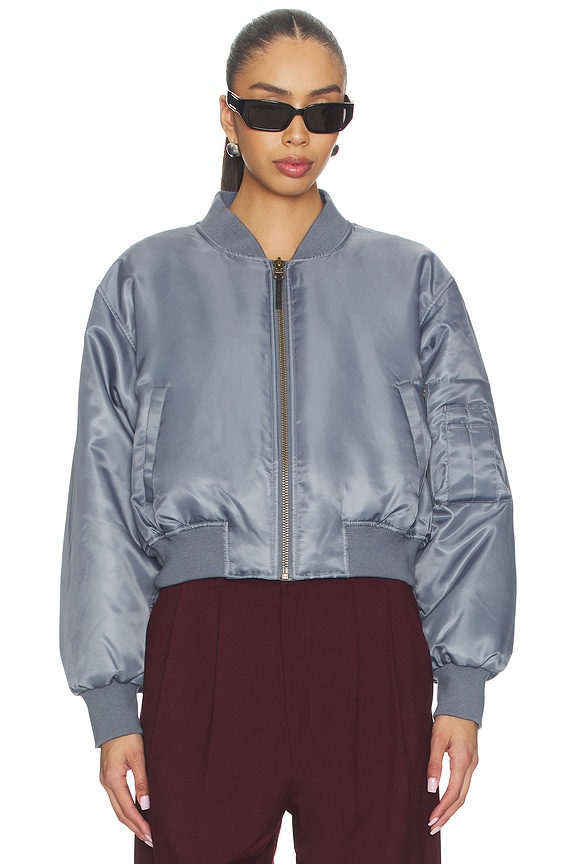 view 2 of 5 Cropped Leon Bomber in Dark Grey