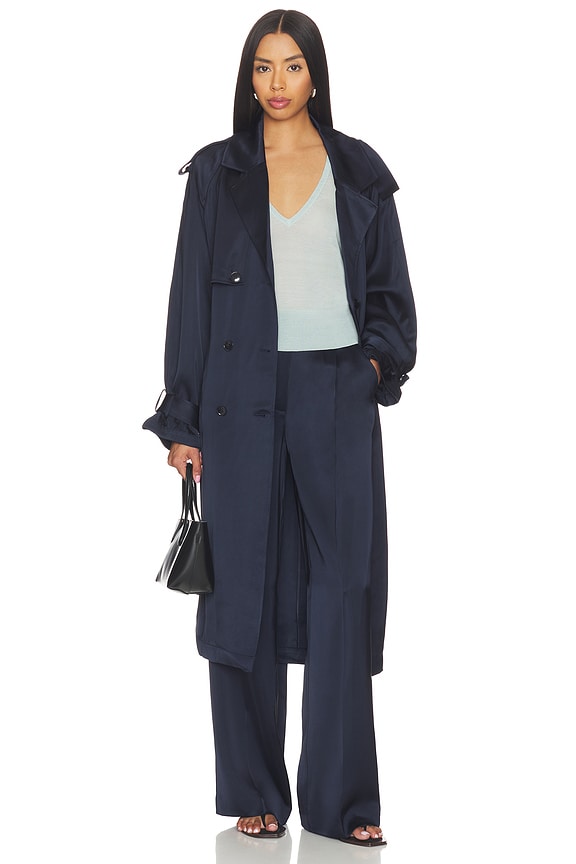 view 1 of 4 Rickie Maxi Trench in Navy