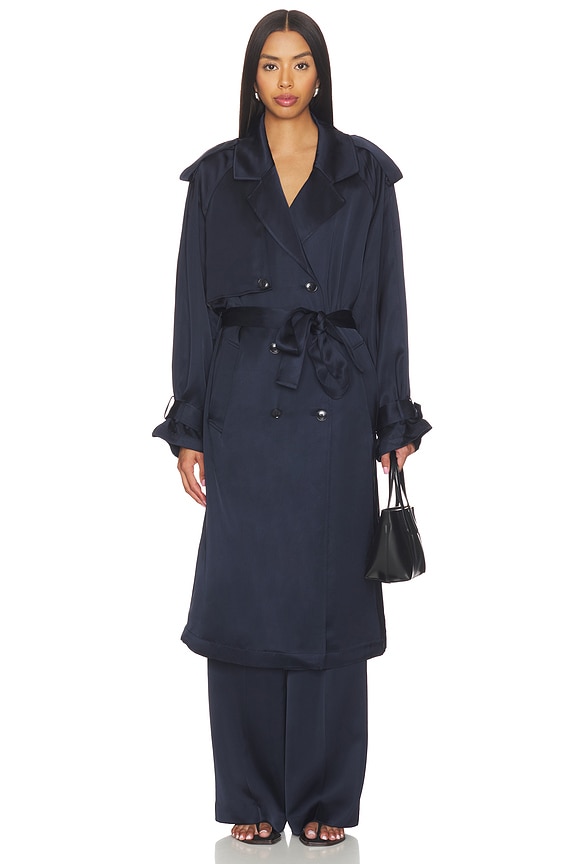 view 2 of 4 Rickie Maxi Trench in Navy
