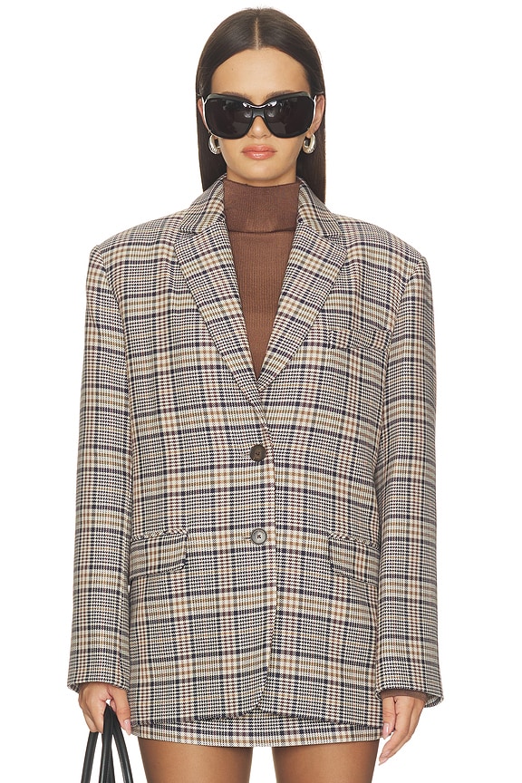 view 2 of 6 Chaqueta Quinn in Beige And Navy Checks