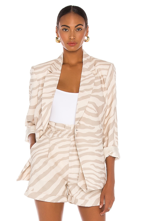 view 1 of 5 Kaia Blazer in Sand Zebra