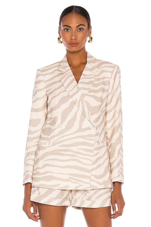 view 2 of 5 Kaia Blazer in Sand Zebra