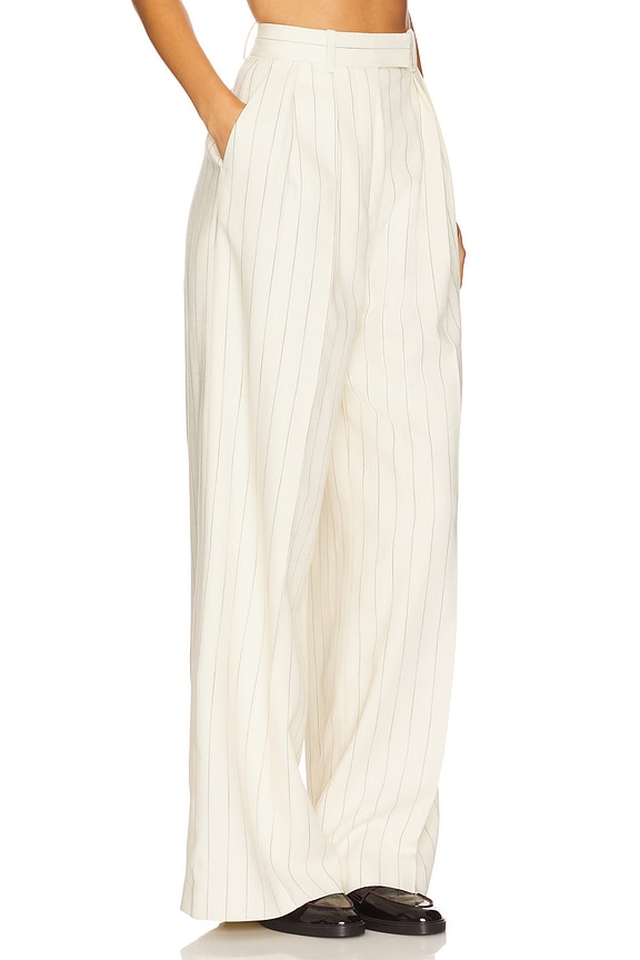 view 2 of 6 LOU トラウザー in Cream & Black Stripe